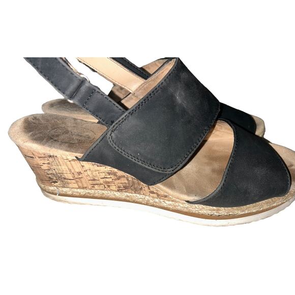 Life Stride‎ Simply Comfort Wedge Sandals “Beachy” Slingback Size 11 Black - Picture 4 of 9